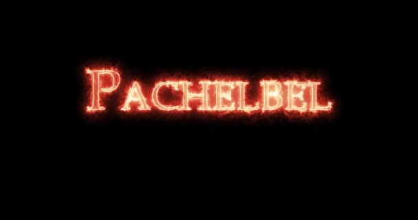Pachelbel Written Fire Loop — Stock Video