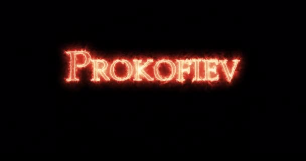 Prokofev Geschreven Met Vuur Lijn — Stockvideo