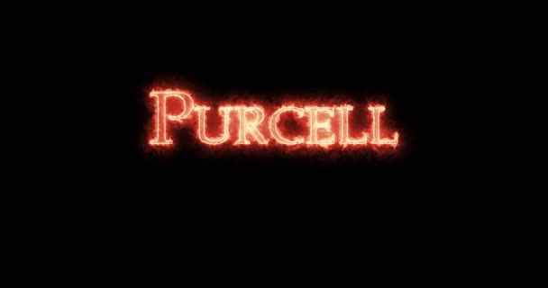 Purcell Escrito Con Fuego Bucle — Vídeo de stock