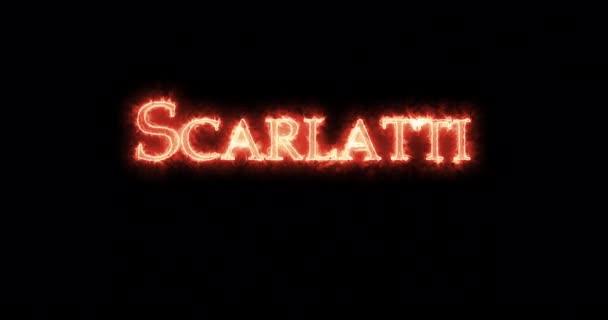 Scarlatti Written Fire Loop — Stock Video