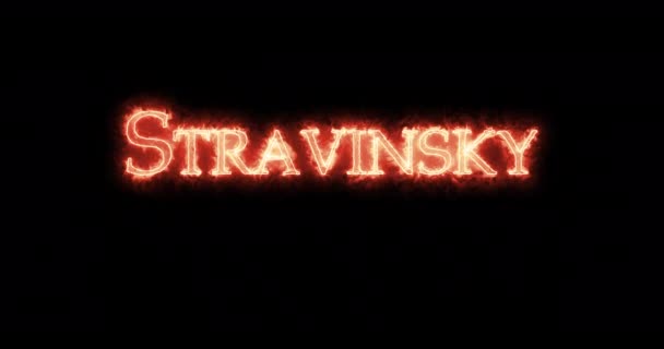 Stravinsky Written Fire Loop — Stock Video