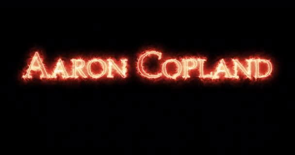 Aaron Copland用火写的环路 — 图库视频影像
