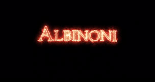 Albinoni Mit Feuer Geschrieben Schleife — Stockvideo