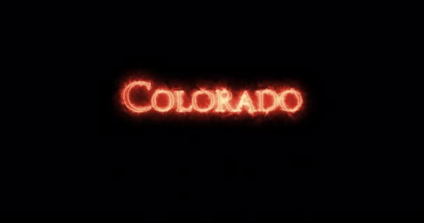 Colorado Escrito Com Fogo Laço — Vídeo de Stock