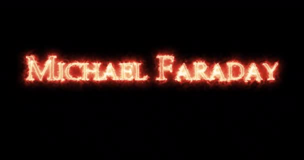 Michael Faraday Written Fire Loop — Stock Video