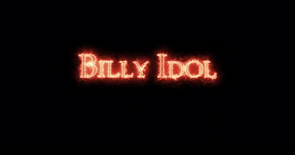 Billy Idol Mit Feuer Geschrieben Schleife — Stockvideo