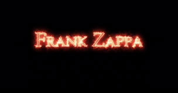 Frank Zappa Schreef Met Vuur Lijn — Stockvideo