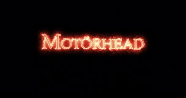 Motorhead Escrito Com Fogo Loop — Vídeo de Stock