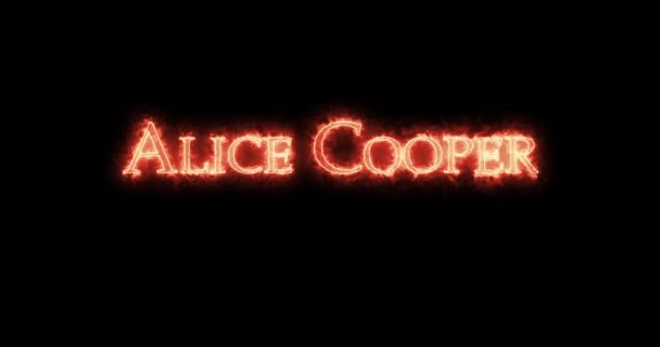 Alice Cooper Written Fire Loop — Stock Video