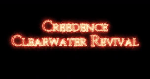 Creedence Clearwater Revival Skriven Med Eld Ögla — Stockvideo
