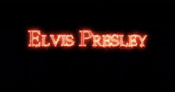 Elvis Presley Mit Feuer Geschrieben Schleife — Stockvideo