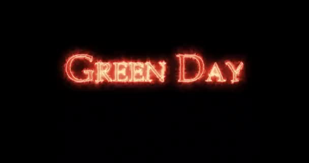 Zelený Den Napsaný Ohněm Smyčka — Stock video