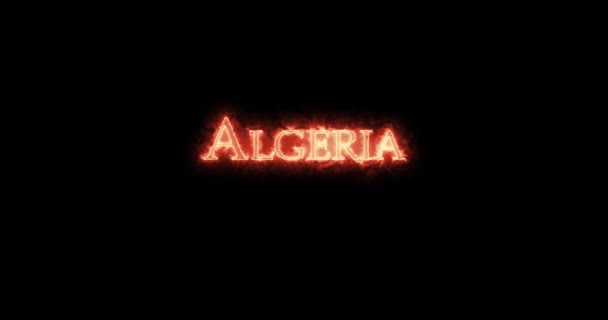 Algeria Scritta Con Fuoco Ciclo — Video Stock