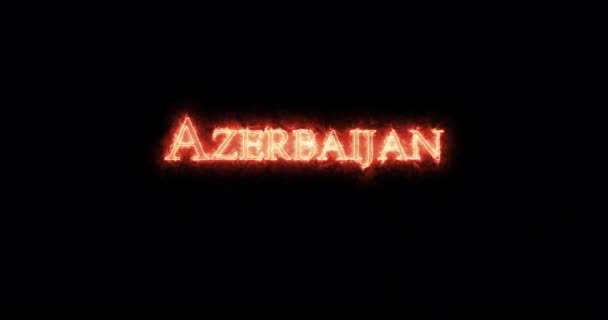 Aserbaidschan Mit Feuer Geschrieben Schleife — Stockvideo