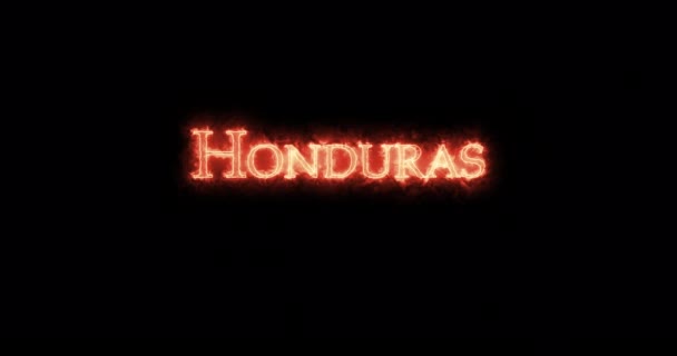 Honduras Mit Feuer Geschrieben Schleife — Stockvideo