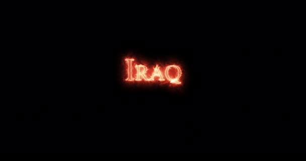 Iraq Scritto Con Fuoco Ciclo — Video Stock