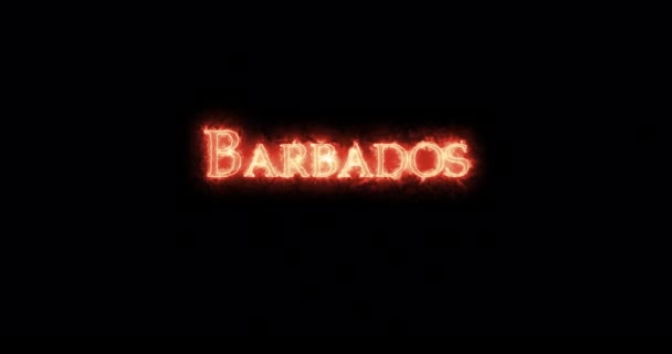 Barbados Ditulis Dengan Api Pengulangan — Stok Video