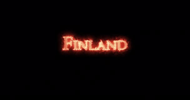 Finland Skrevet Med Ild Sløyfe – stockvideo