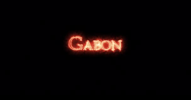 Gabon Scritto Con Fuoco Ciclo — Video Stock