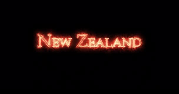 ニュージーランドは火で書かれた ループ — ストック動画