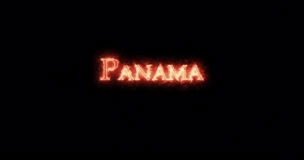 Panama Skrivet Med Eld Ögla — Stockvideo