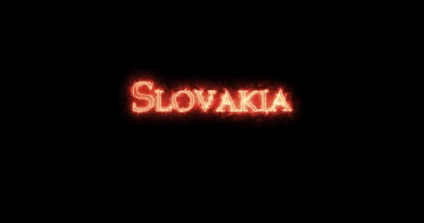 Slovakia Written Fire Loop — Stock Video