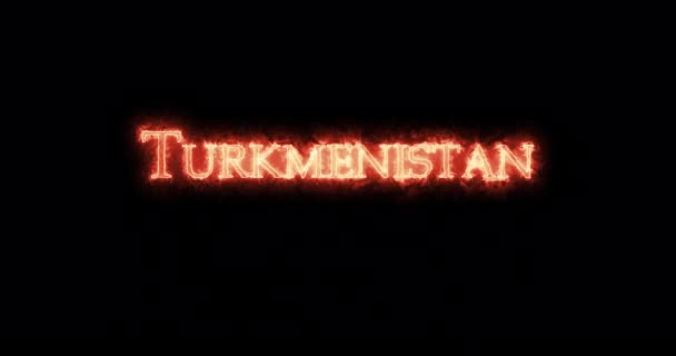 Turkmenistan Written Fire Loop — Stock Video