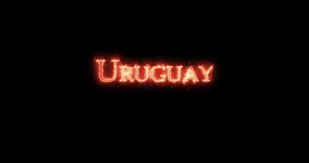 Uruguai Escrito Com Fogo Loop — Vídeo de Stock