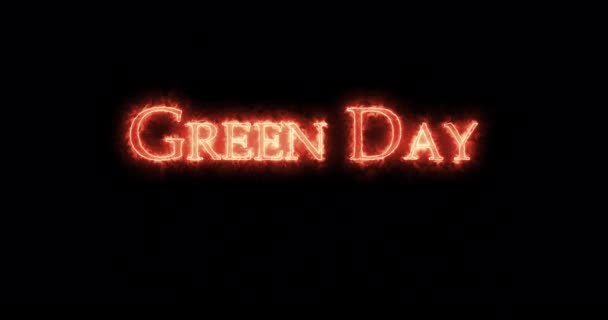Зеленый День Написан Огнем Петля — стоковое видео