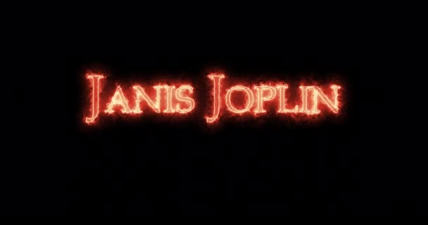 Janis Joplin Written Fire Loop — Stock Video