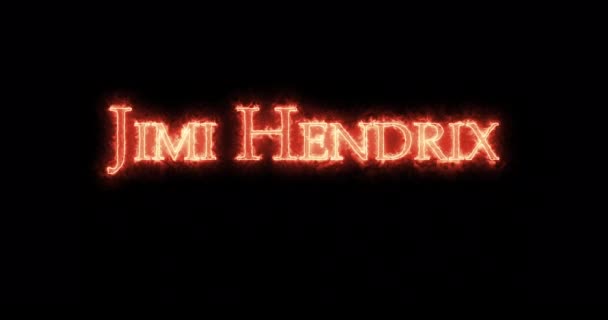 Jimi Hendrix Escrito Con Fuego Bucle — Vídeos de Stock