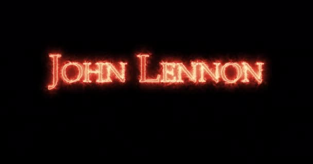 John Lennon Scritto Col Fuoco Ciclo — Video Stock