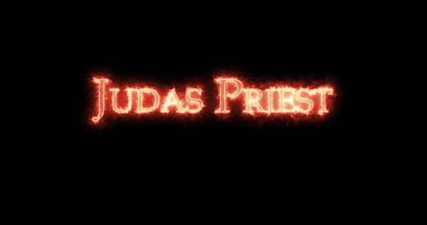 Judas Priest Mit Feuer Geschrieben Schleife — Stockvideo