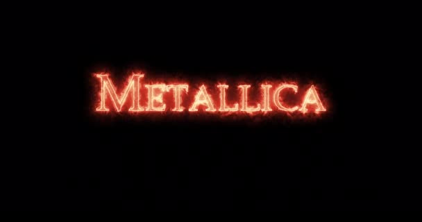 Metallica Napisana Ogniem Pętla — Wideo stockowe