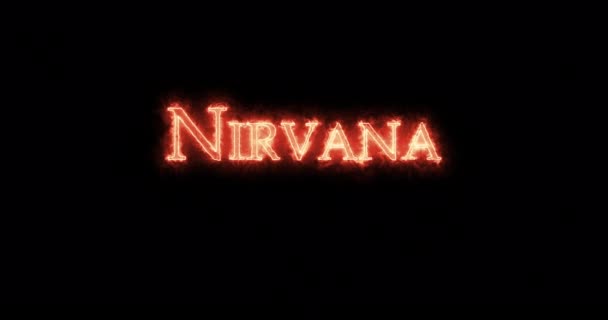 Nirvana Escrito Com Fogo Loop — Vídeo de Stock