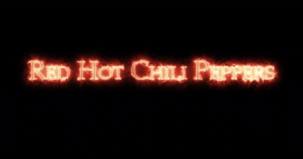 Red Hot Chili Peppers Skriven Med Eld Ögla — Stockvideo
