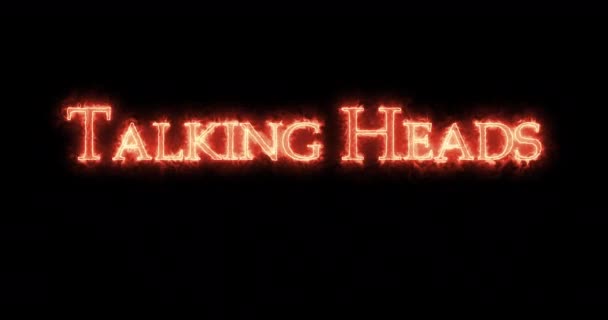 Talking Heads Mit Feuer Geschrieben Schleife — Stockvideo