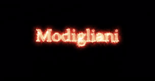Modigliani Escribió Con Fuego Paquete — Vídeo de stock