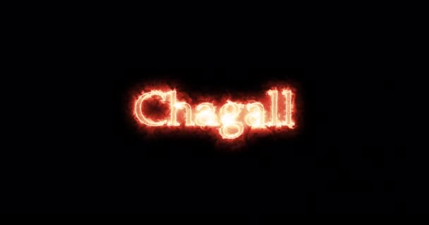 Chagall Escrito Con Fuego Paquete — Vídeo de stock