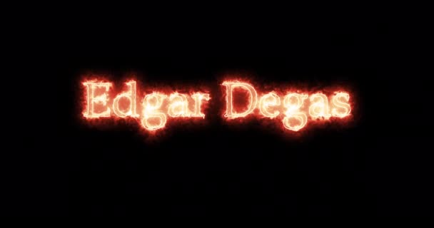 Edgar Degas Written Fire Loop — Stock Video