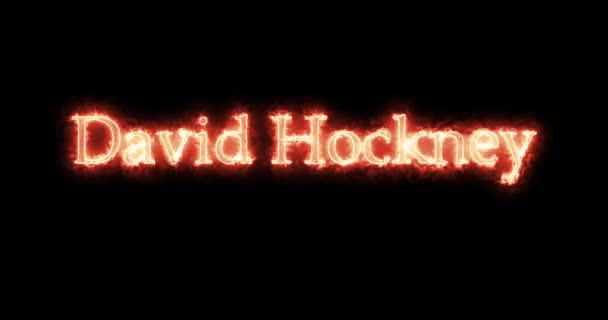 David Hockney Schrieb Mit Feuer Schleife — Stockvideo