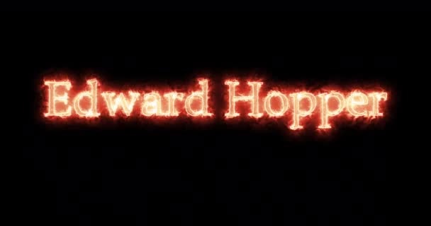 Edward Hopper Schrieb Mit Feuer Schleife — Stockvideo