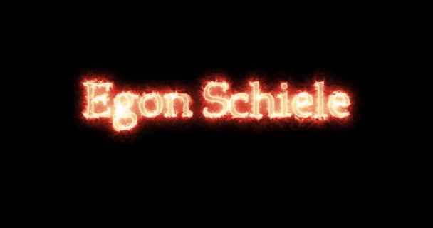 Egon Schiele Schrieb Mit Feuer Schleife — Stockvideo