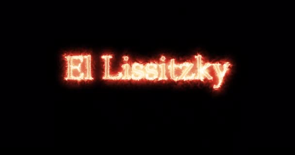 Lissitzky Schrieb Mit Feuer Schleife — Stockvideo