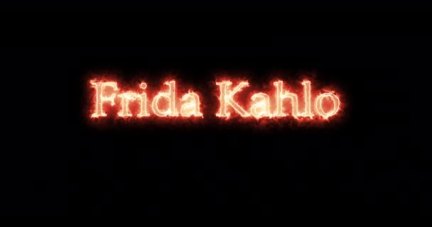 Frida Kahlo Schrieb Mit Feuer Schleife — Stockvideo