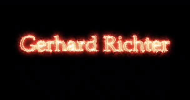 Gerhard Richter Schrieb Mit Feuer Schleife — Stockvideo