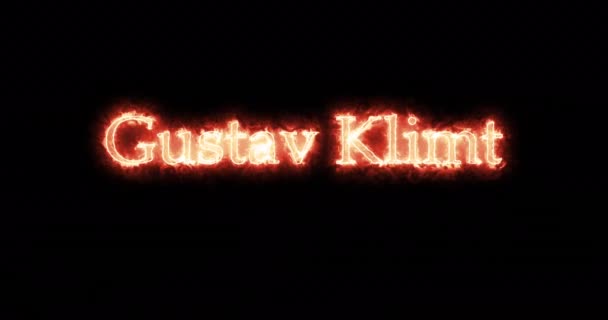 Gustav Klimt Escrito Com Fogo Loop — Vídeo de Stock