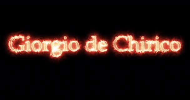 Giorgio Chirico Written Fire Loop — Stock Video