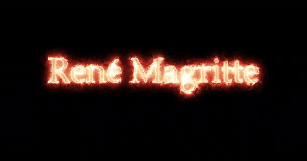 Rene Magritte Mit Feuer Geschrieben Schleife — Stockvideo