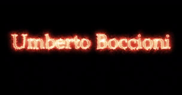 Umberto Boccioni Mit Feuer Geschrieben Schleife — Stockvideo